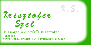 krisztofer szel business card